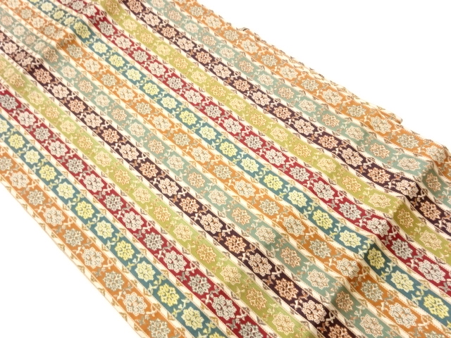 JAPANESE NAGOYA OBI / WOVEN FLOWER CREST